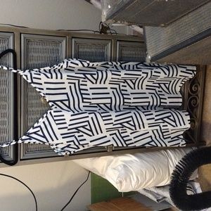 Navy and white summer tank dress